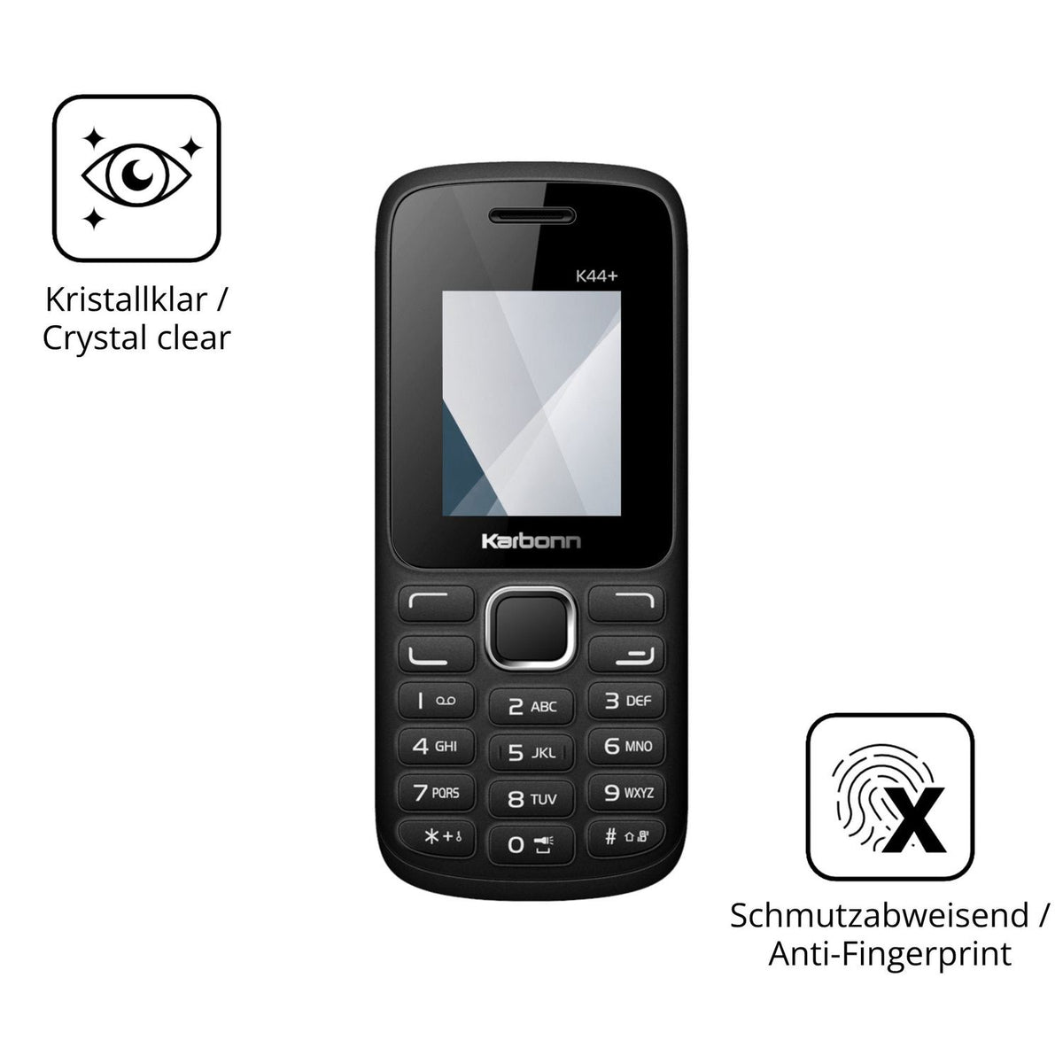 2x 9H Schutzfolie für Karbonn K44 Plus Panzerfolie