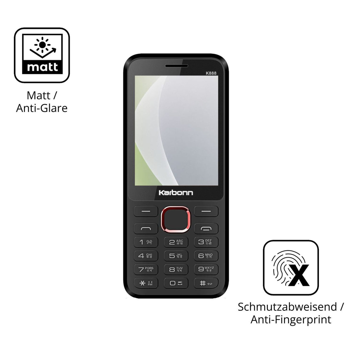 4x Schutzfolie matt für Karbonn K888 Display-Schutzfolie