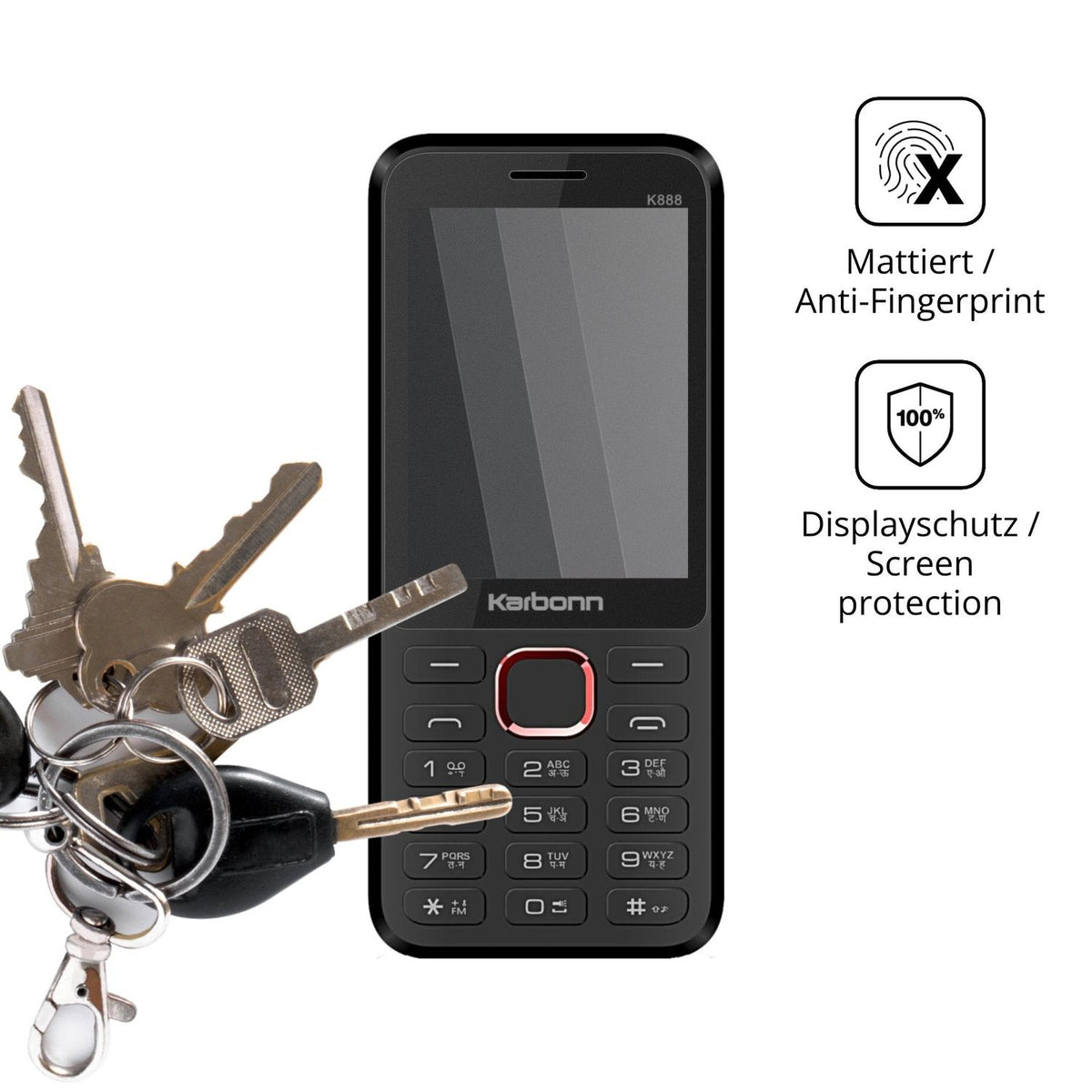 Blickschutzfolie für Karbonn K888 matt Schutzfolie Privacy