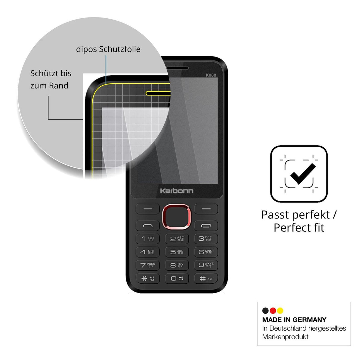 Blickschutzfolie für Karbonn K888 matt Schutzfolie Privacy