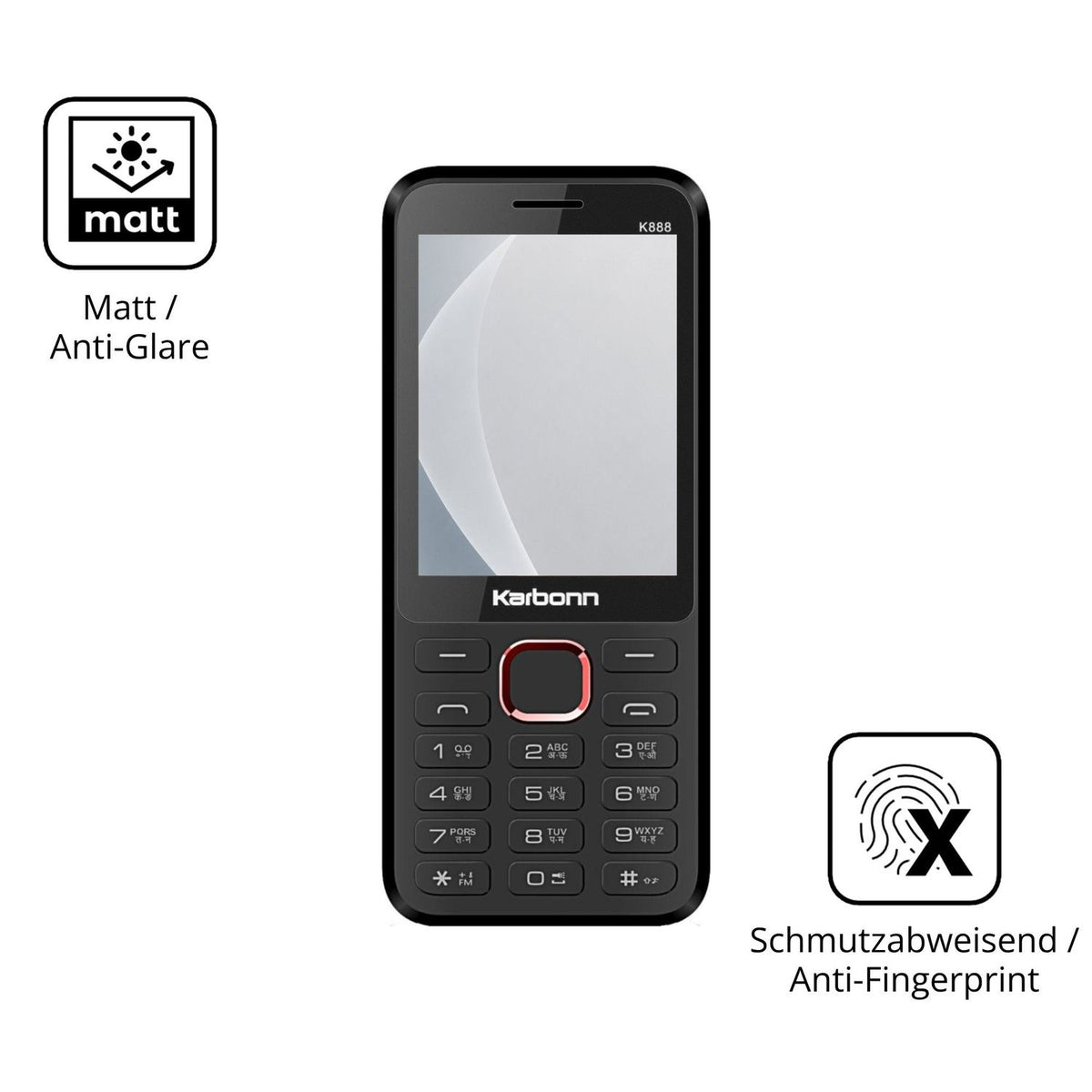 2x 9H Schutzfolie matt für Karbonn K888 Panzerfolie
