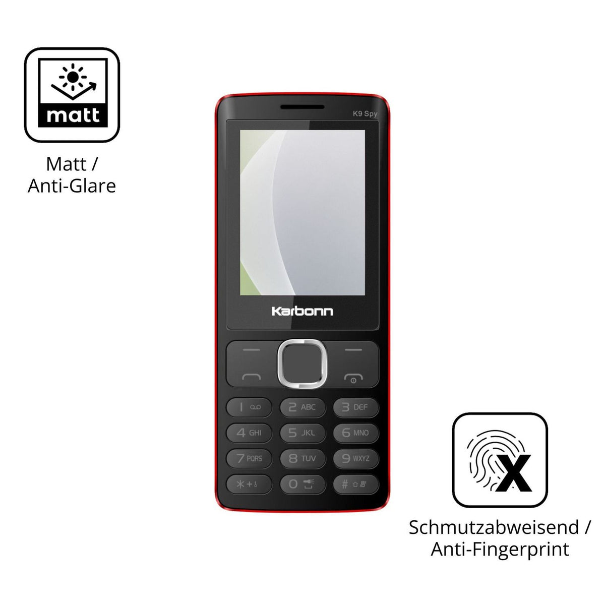 4x Schutzfolie matt für Karbonn K9 Spy Display-Schutzfolie