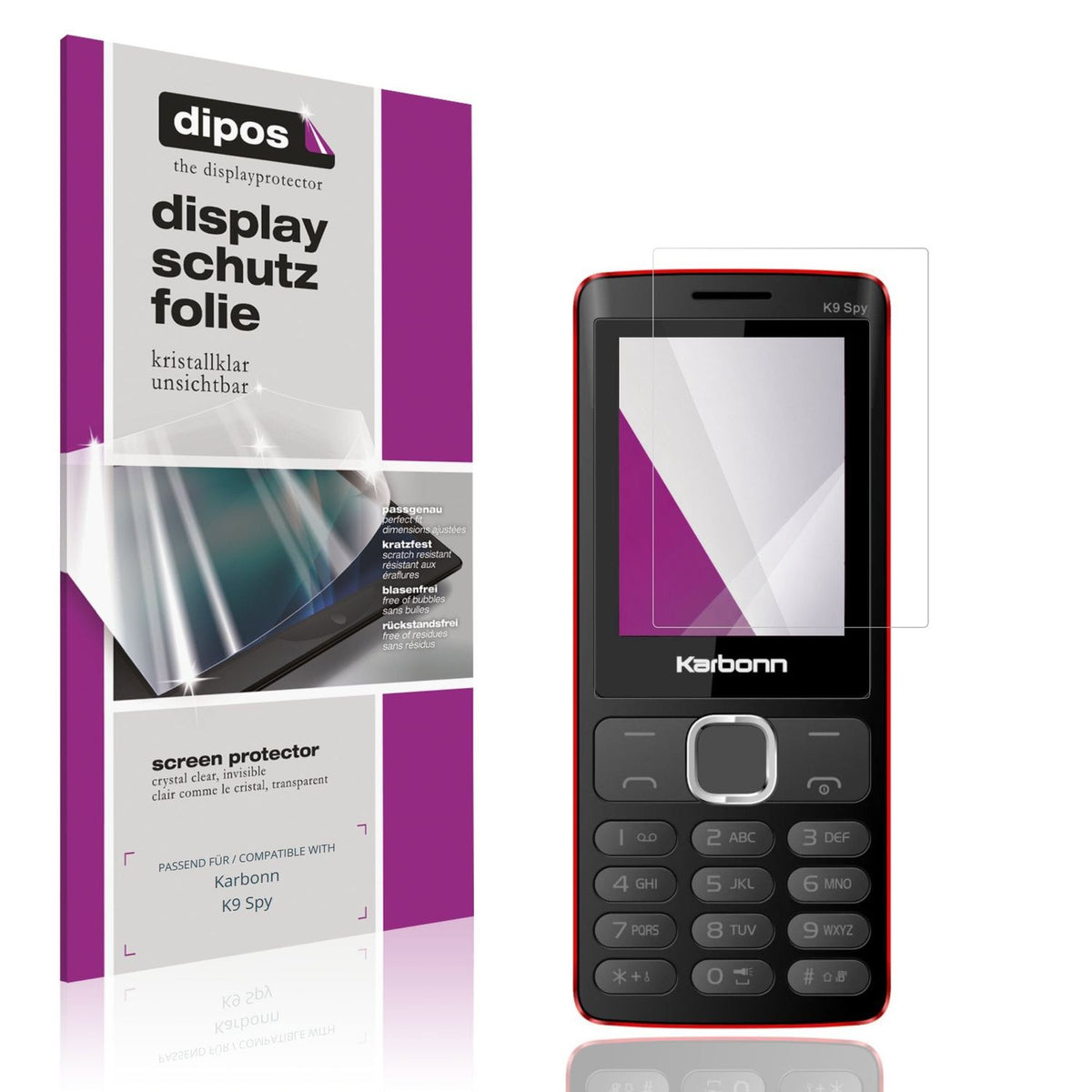 4x Schutzfolie klar für Karbonn K9 Spy Display-Schutzfolie