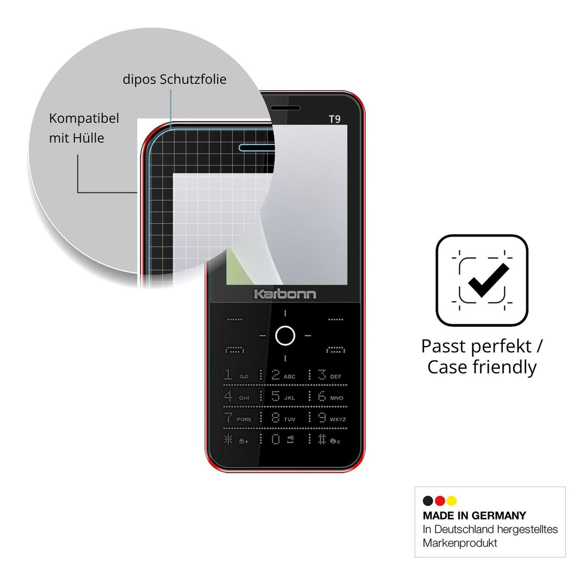 4x Schutzfolie matt für Karbonn T9 Display-Schutzfolie