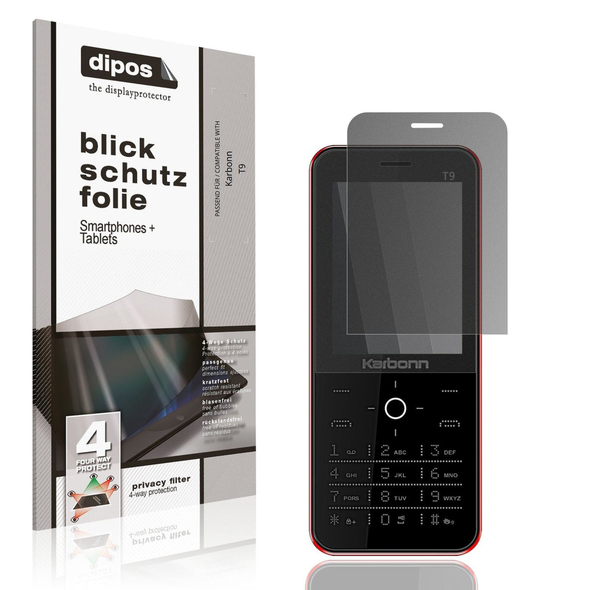 Blickschutzfolie für Karbonn T9 matt Schutzfolie Privacy