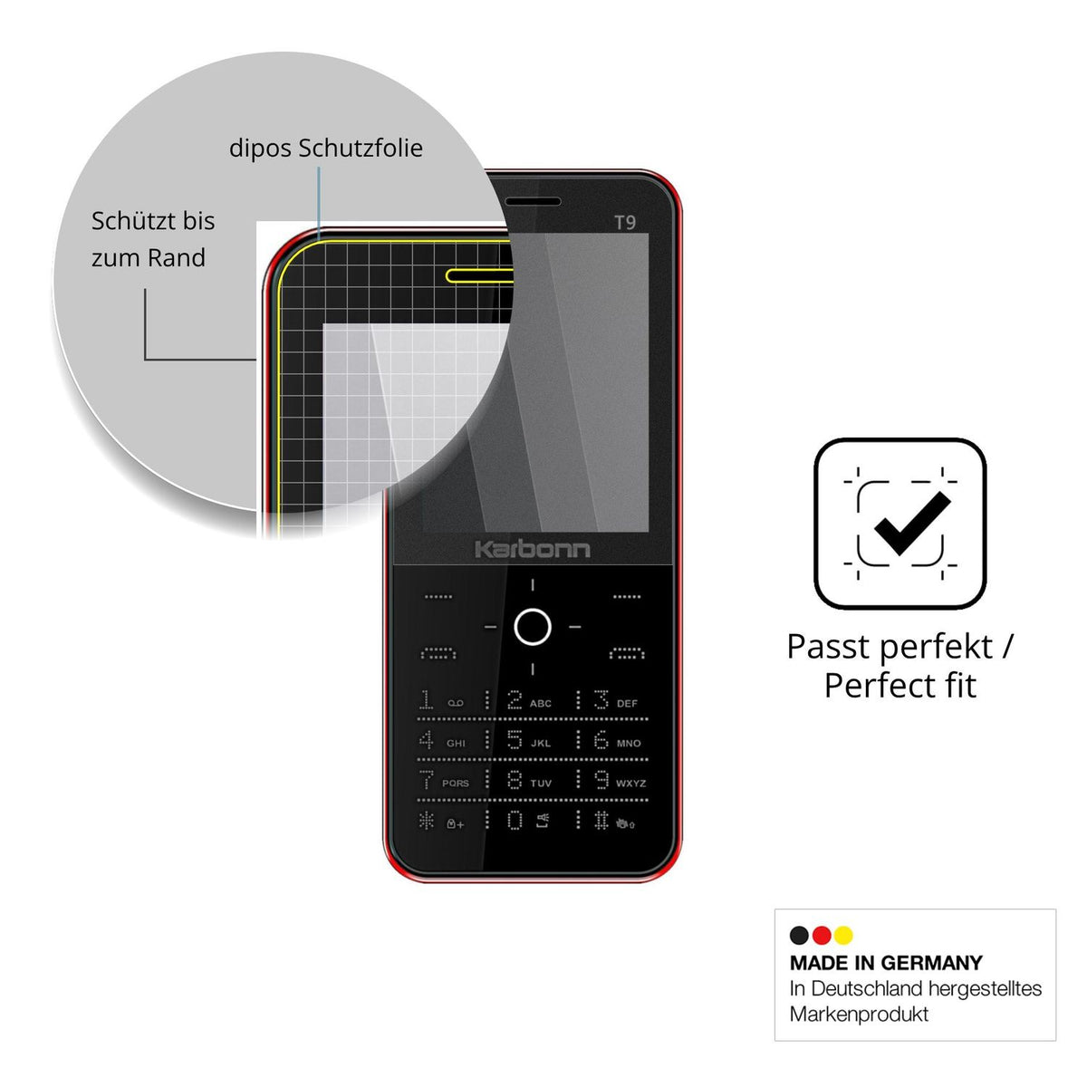 Blickschutzfolie für Karbonn T9 matt Schutzfolie Privacy
