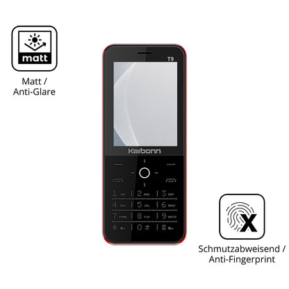 2x 9H Schutzfolie matt für Karbonn T9 Panzerfolie