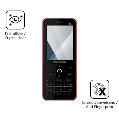2x 9H Schutzfolie für Karbonn T9 Panzerfolie