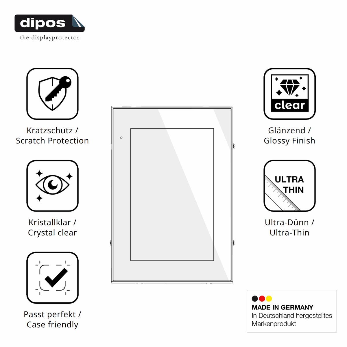 Displayschutz hergestellt in Deutschland, h�chste Qualit�t made in Germany