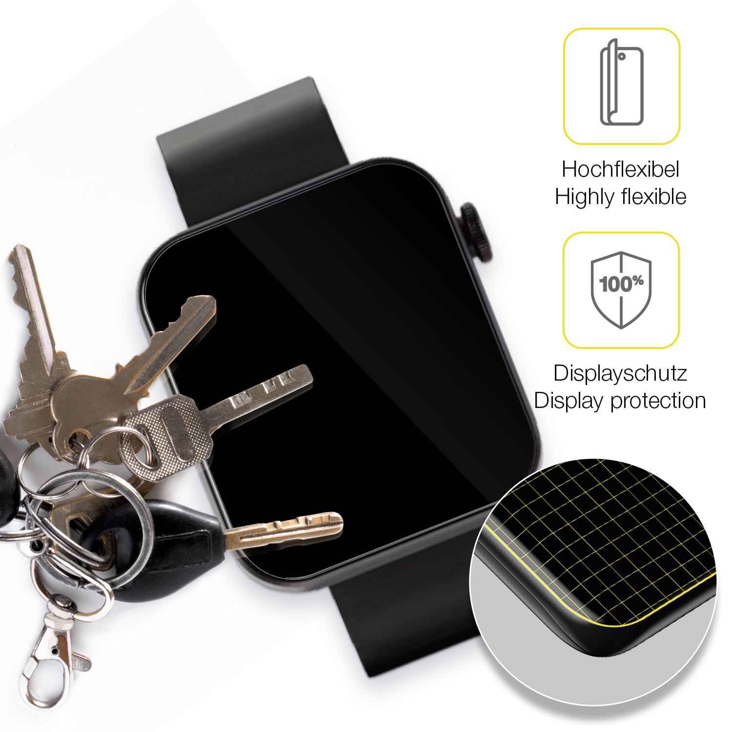 dipos Displayschutz für Kendox Life Tracker, transparente Oberfläche, geringe Dicke und perfekte Passform