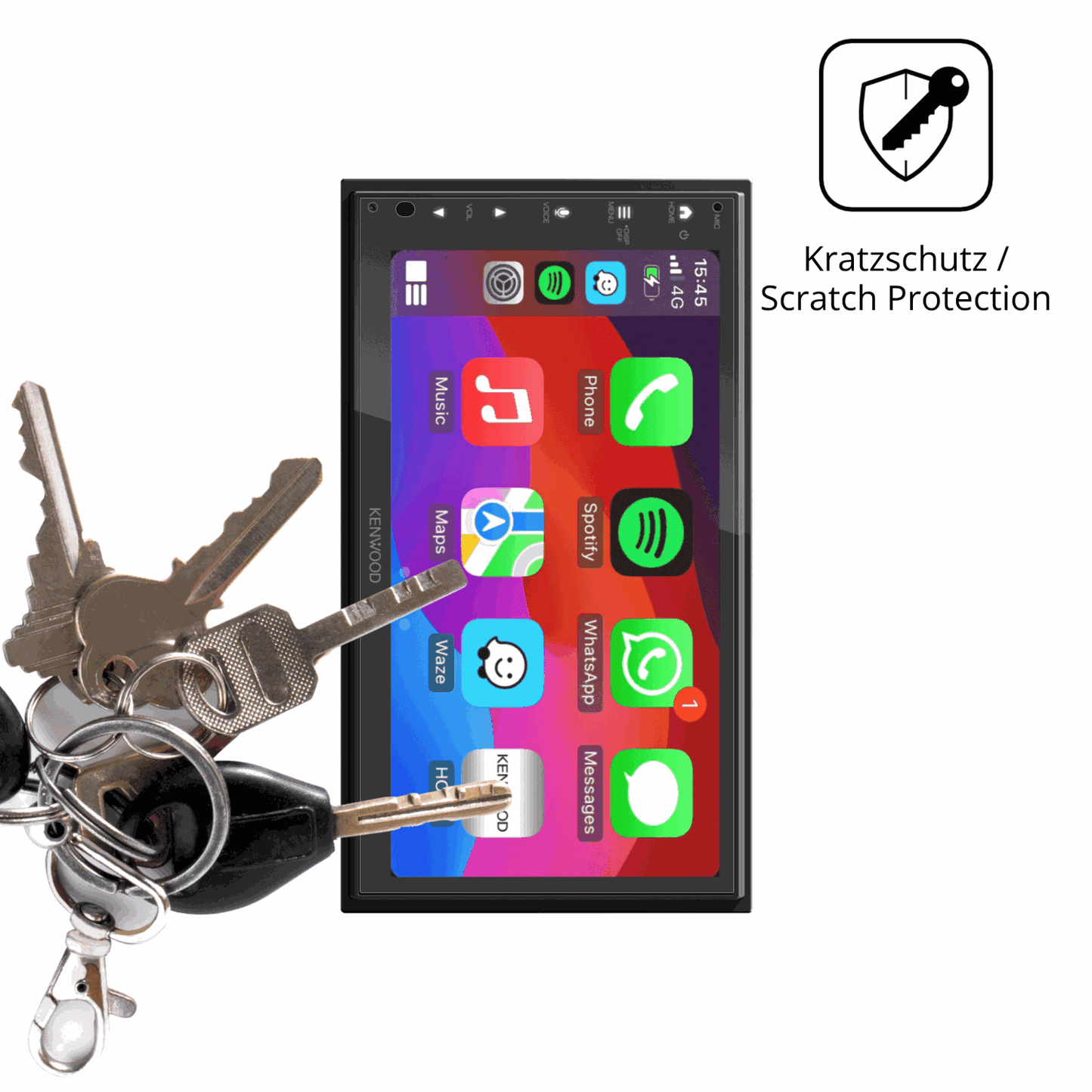 2x Schutzfolie matt für Kenwood DMX5023DABS Display-Schutzfolie