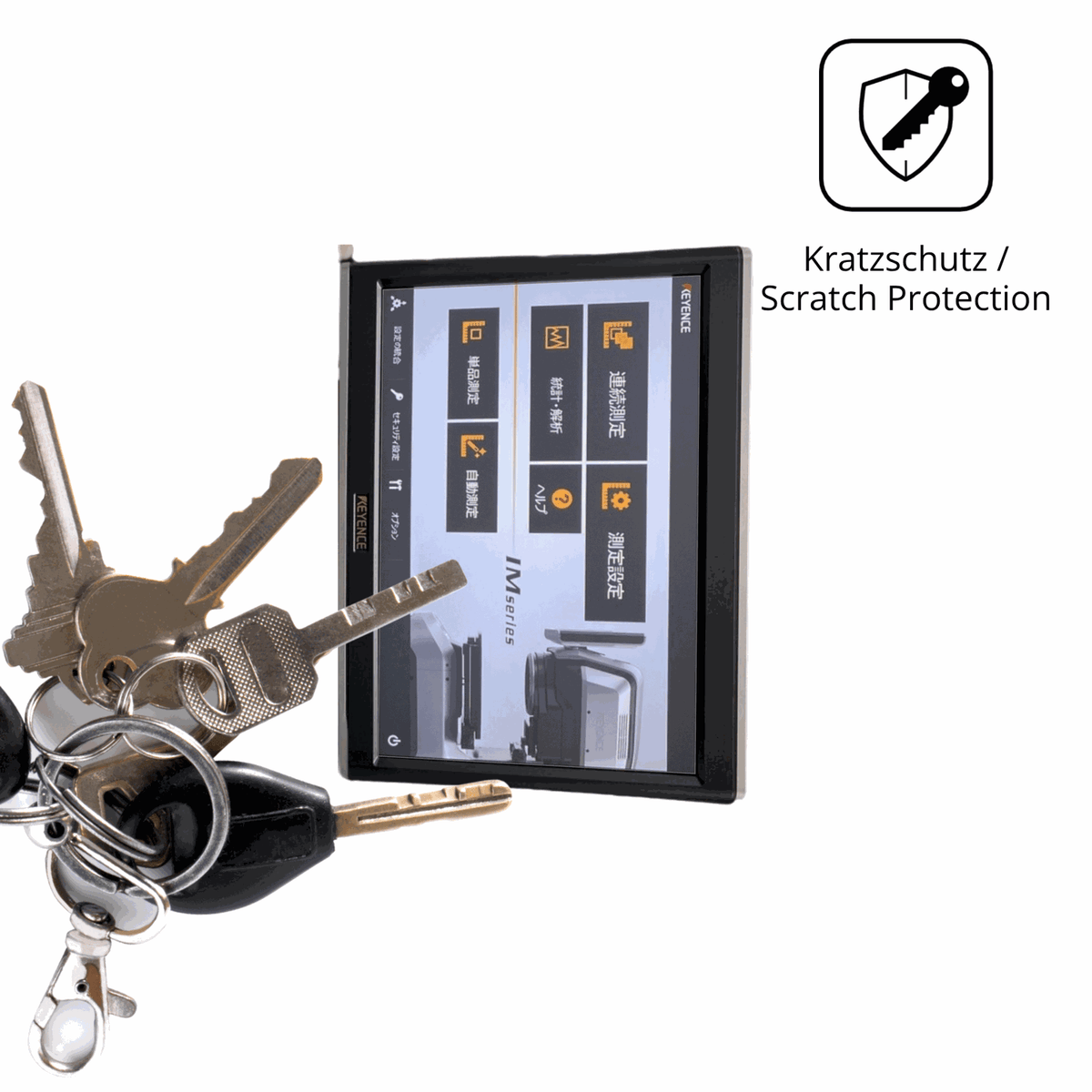 Schutz gegen Kratzer auf dem Keyence IM-X1330 Glas durch Schlüssel oder Ähnliches