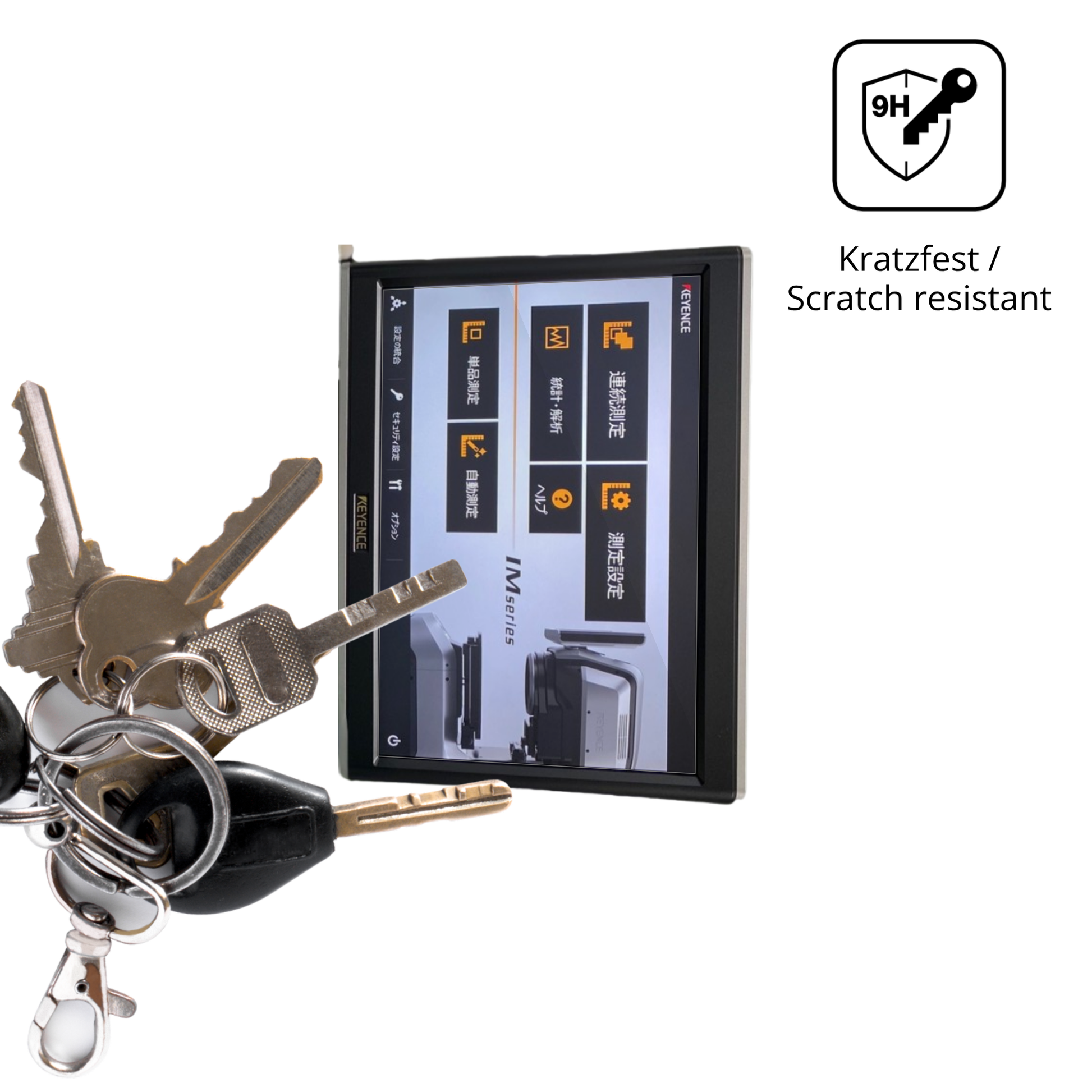 dipos Displayschutz für Keyence IM-X1330, transparente Oberfläche, perfekte Passform auch für die Rundungen