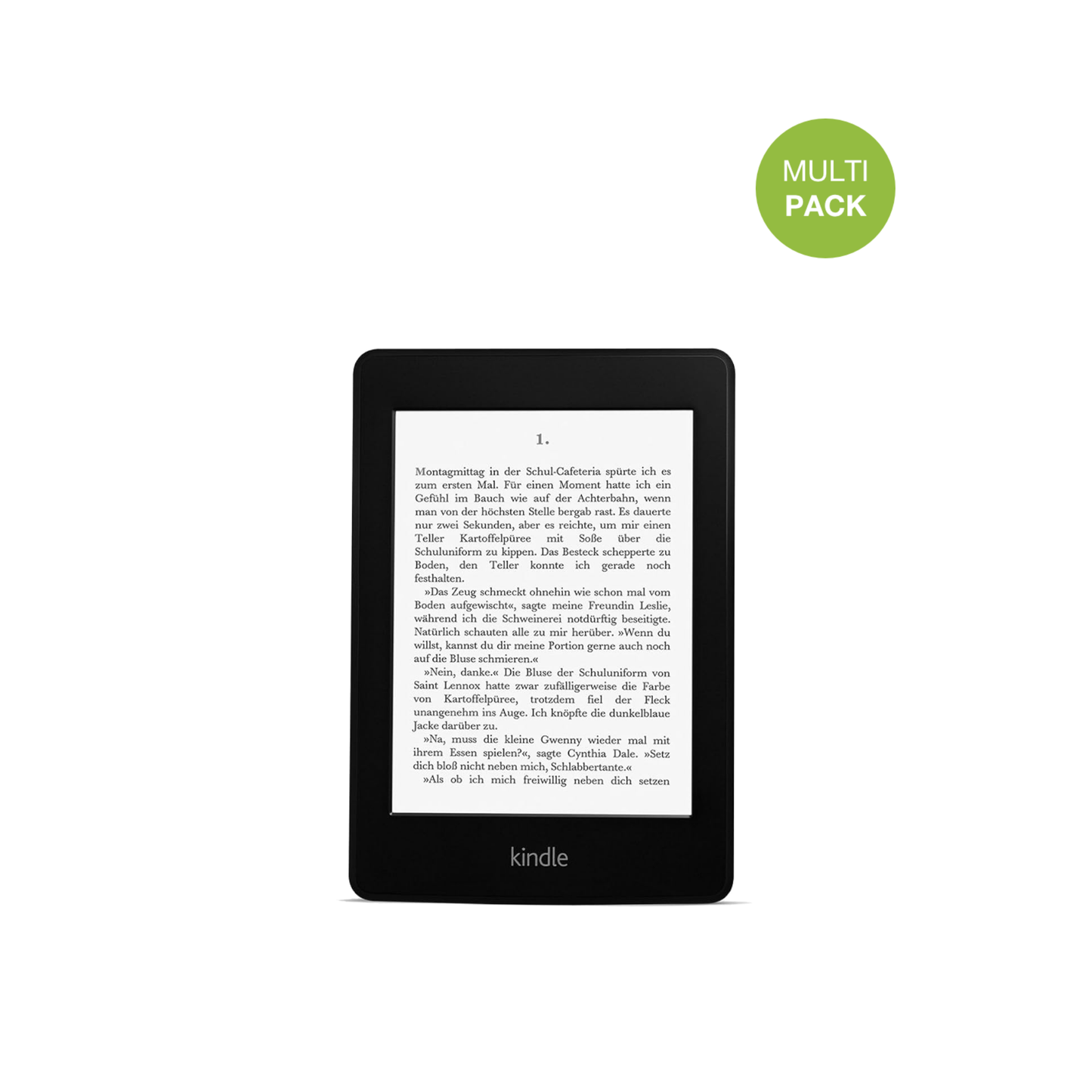 KindlePaperwhite 6 Zoll 2012 mit aufgebrachter dipos Displayschutzfolie, die lästige Fingerabdrücke minimiert