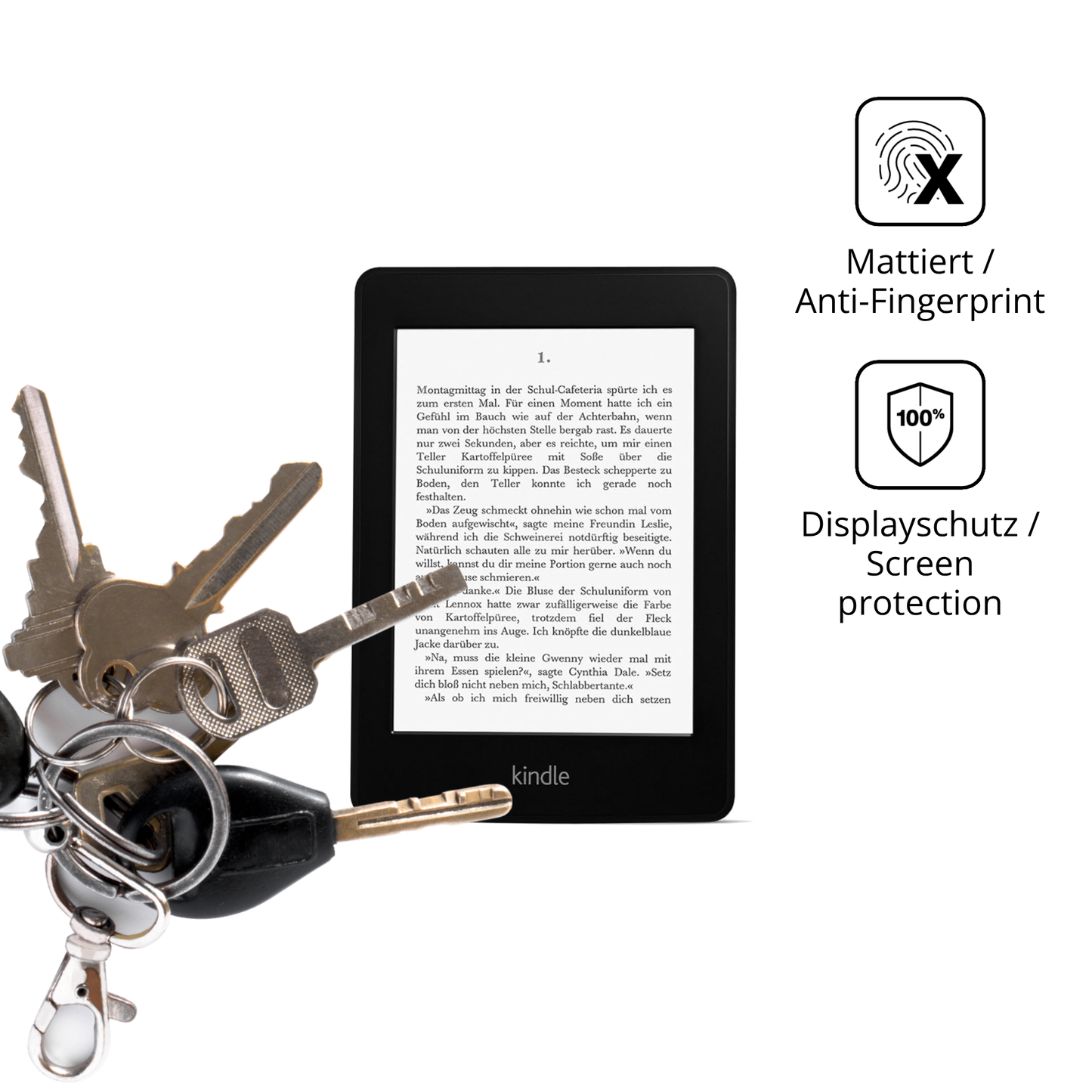 dipos Displayschutz für Kindle Paperwhite 6 Zoll 2012, mattierte Oberfläche, Blickschutzfilter und perfekter Passform
