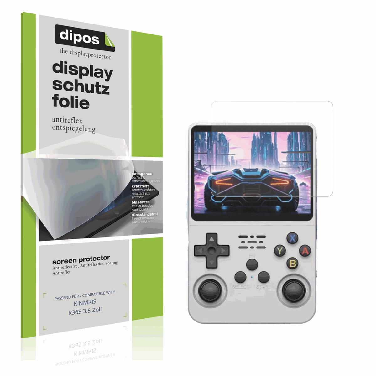 Matte Displayschutzfolie von dipos passend für KINMRIS R36S 3.5 Zoll, präziser Zuschnitt und blasenfrei montiert