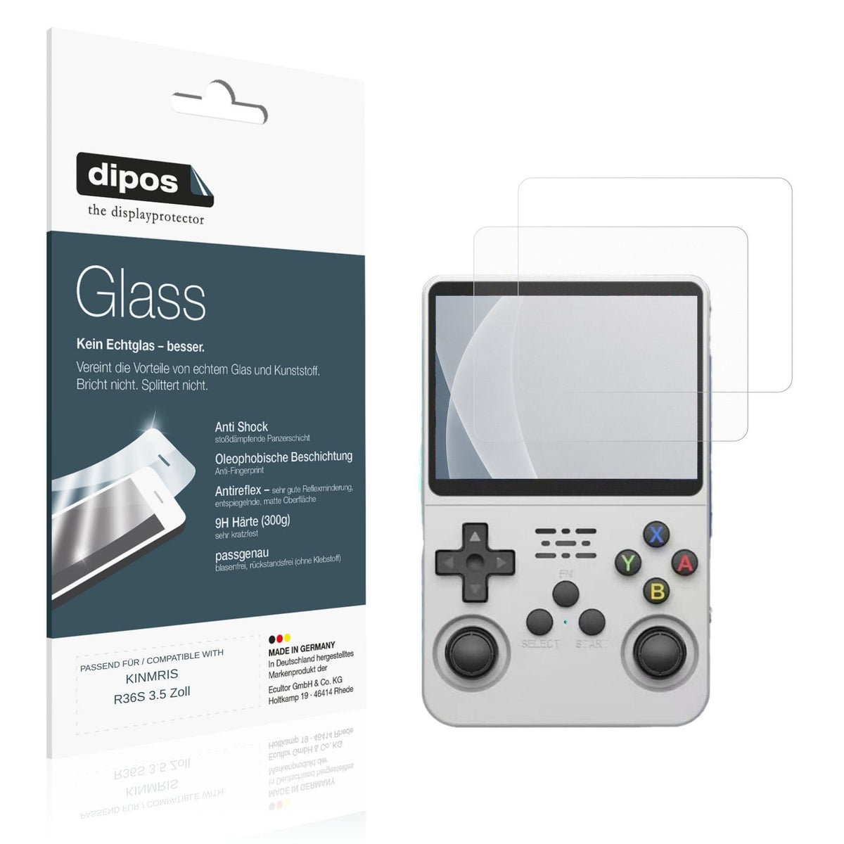 Matte Displayschutzfolie von dipos passend für KINMRIS R36S 3.5 Zoll, 9H kratzfest und blasenfrei montiert
