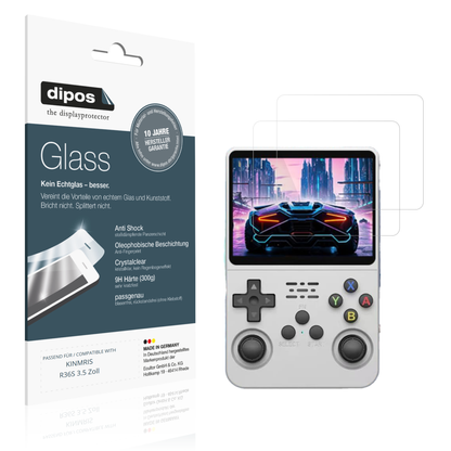Klare Displayschutzfolie von dipos passend für KINMRIS R36S 3.5 Zoll, 9H kratzfest und blasenfrei montiert
