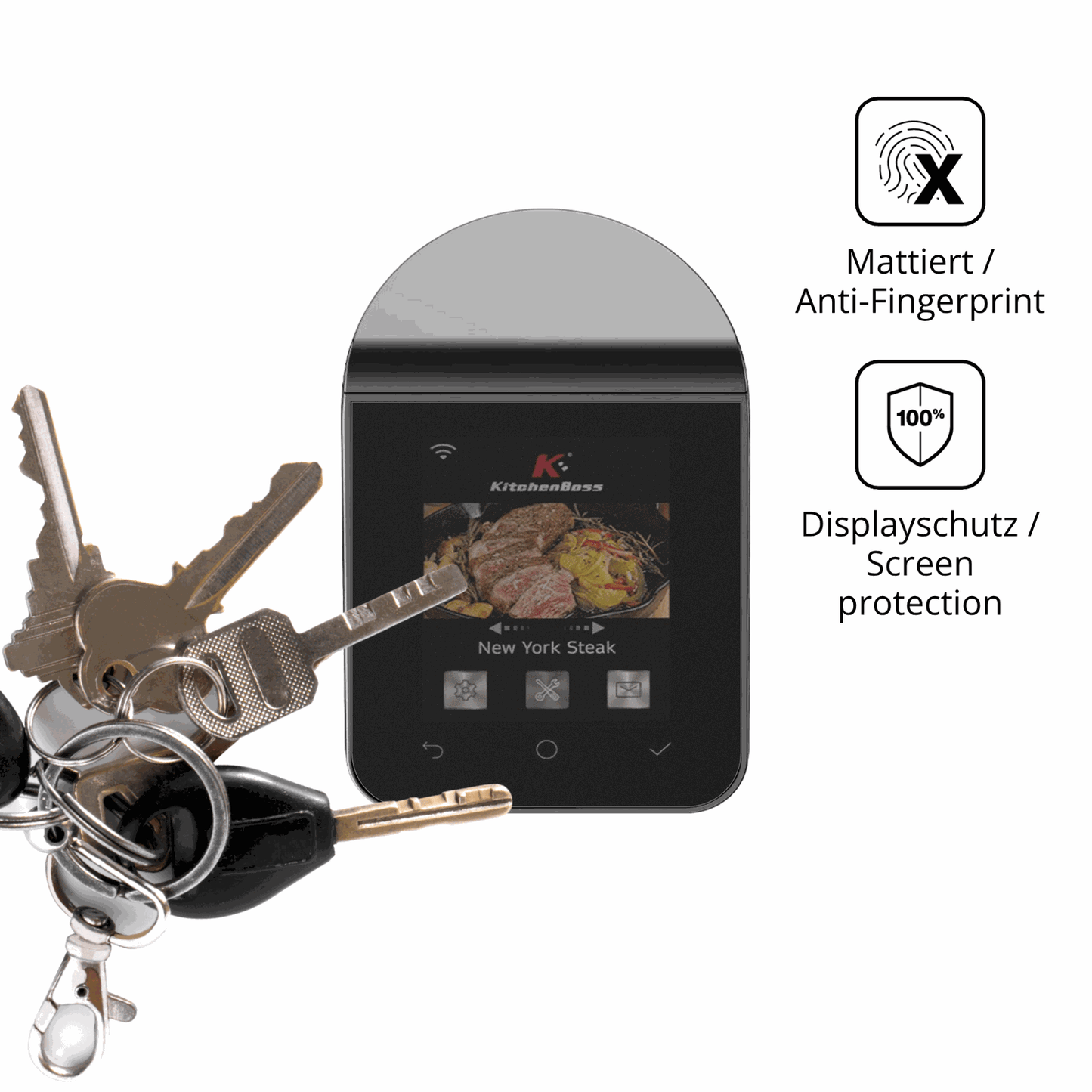 dipos Displayschutz für KitchenBoss G330, mattierte Oberfläche, Blickschutzfilter und perfekter Passform