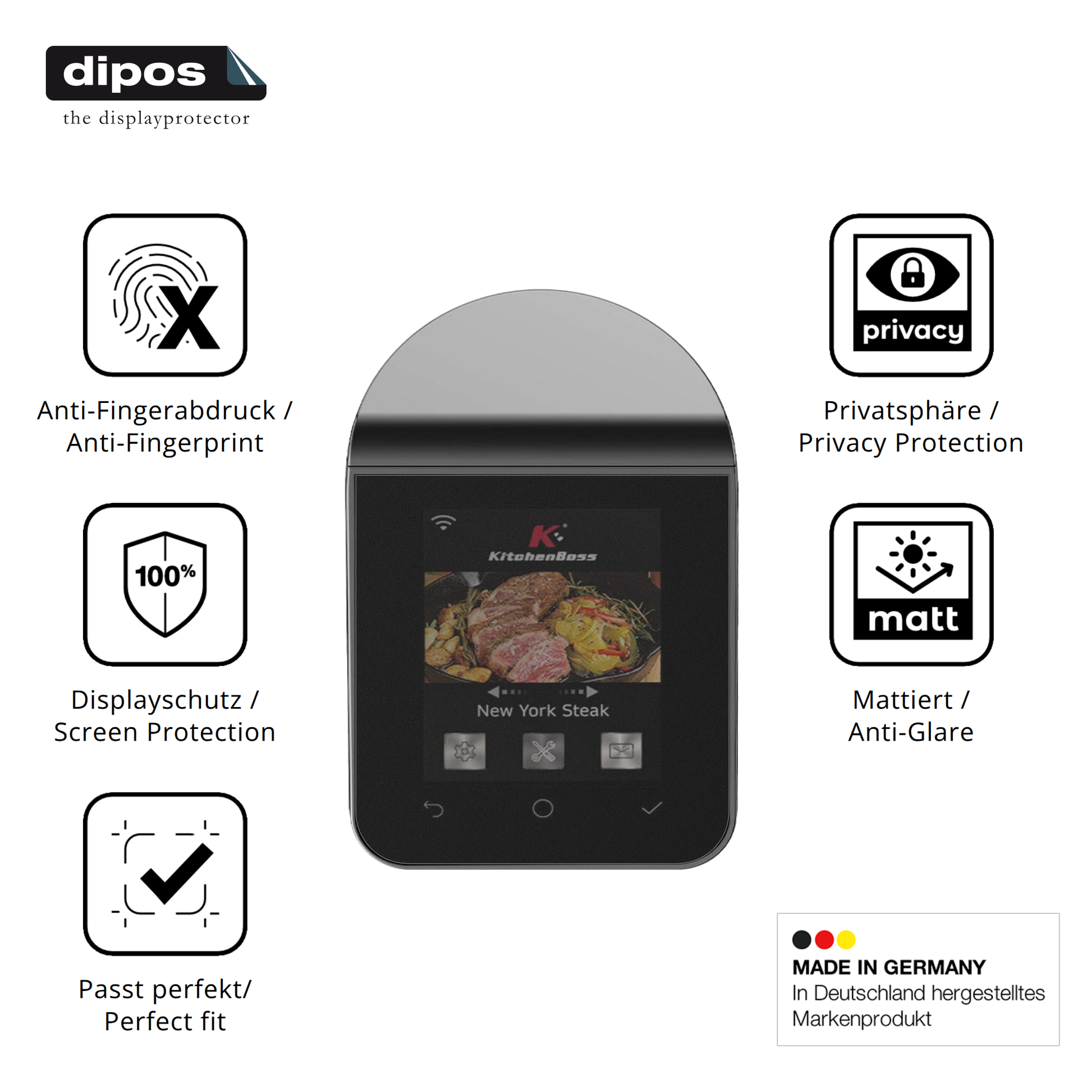 Privatsphäre-Schutz durch Sichtschutz-Folie passend zugeschnitten für KitchenBoss G330