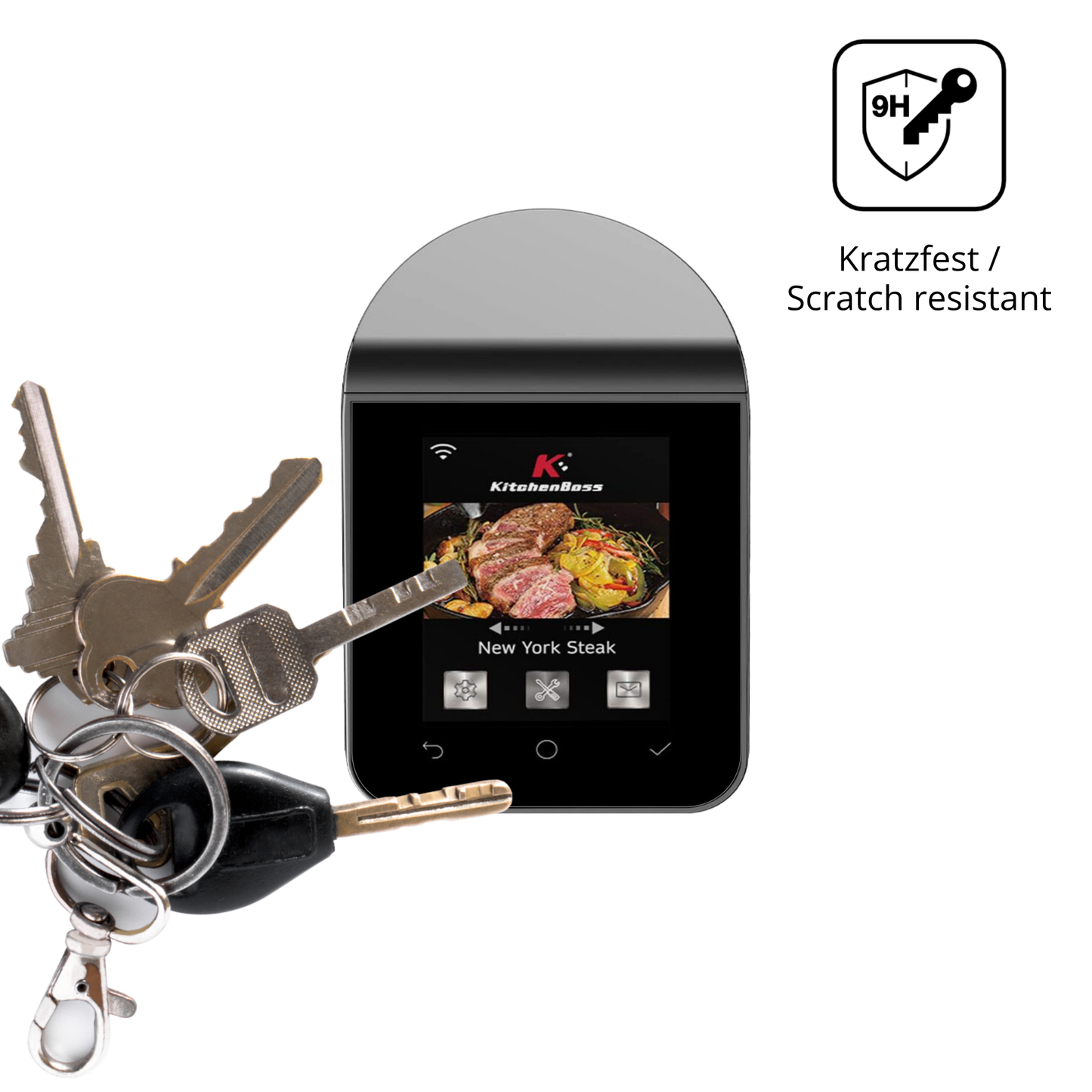 dipos Displayschutz für KitchenBoss G330, transparente Oberfläche, perfekte Passform auch für die Rundungen