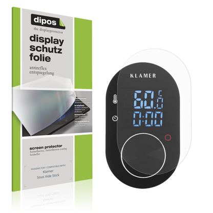 Matte Displayschutzfolie von dipos passend für Klamer Sous Vide Stick, präziser Zuschnitt und blasenfrei montiert