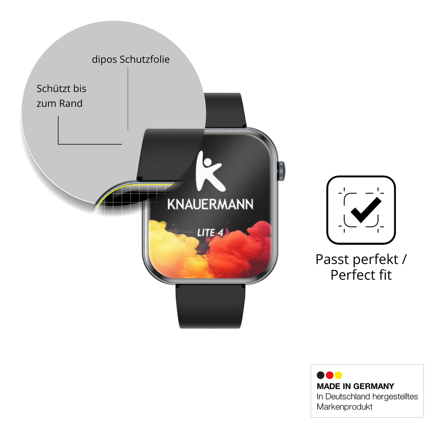 2x Full Cover Schutzfolie matt für Knauermann Lite 4 2026 (eckig)