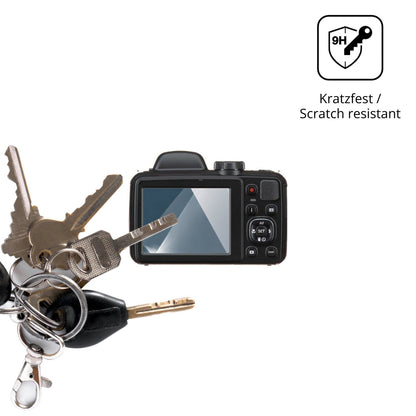 dipos Displayschutz für Kodak Pixpro AZ425, transparente Oberfläche, perfekte Passform auch für die Rundungen