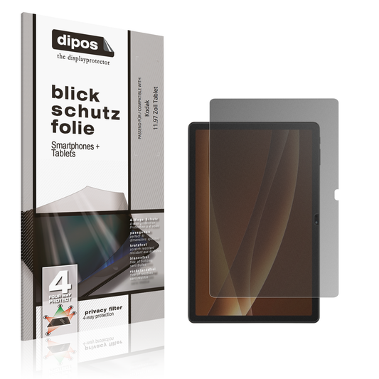 Blickschutzfolie von dipos passend für Kodak 11.97 Zoll Tablet, präziser Zuschnitt und blasenfrei montiert