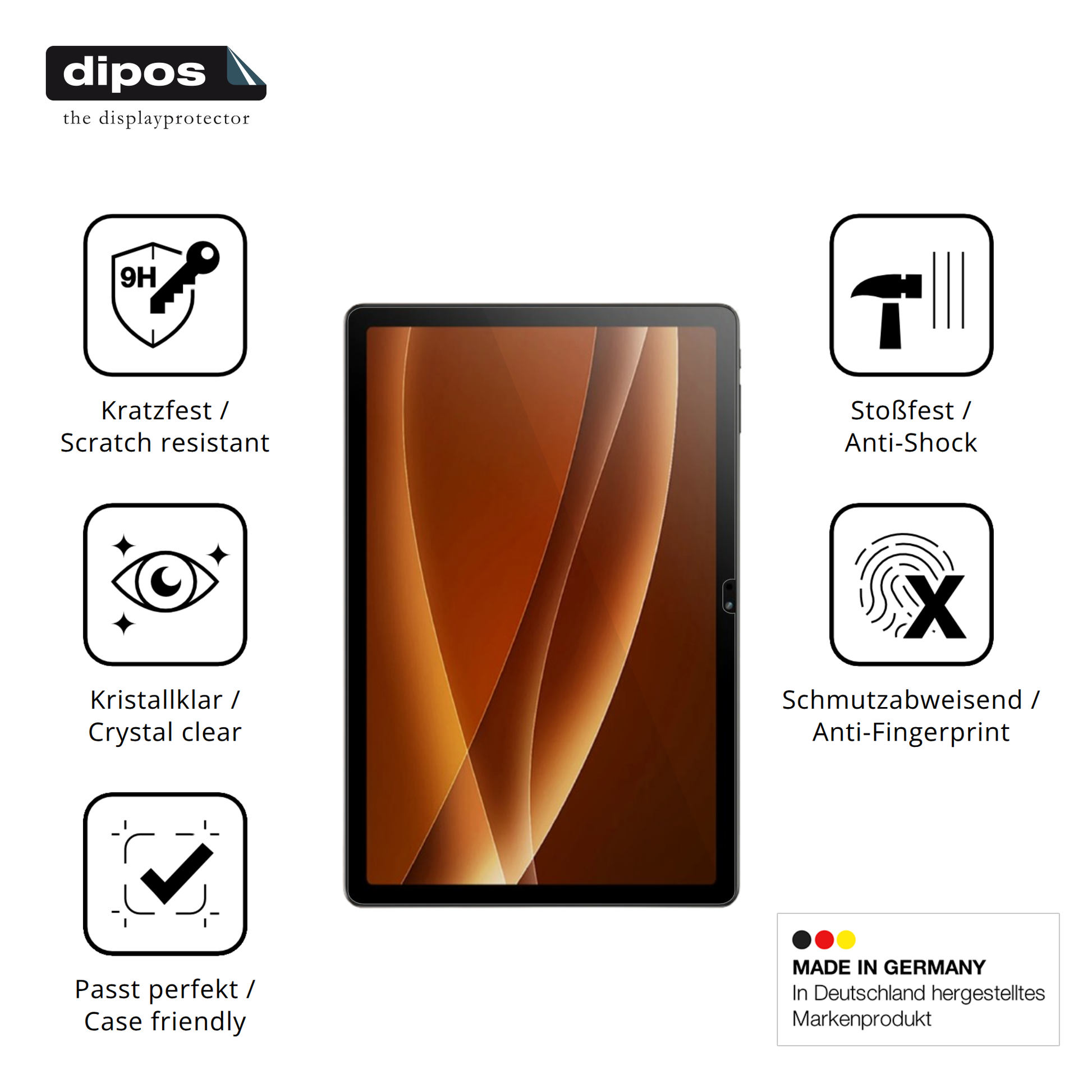 Displayschutz hergestellt in Deutschland, höchste Qualität made in Germany