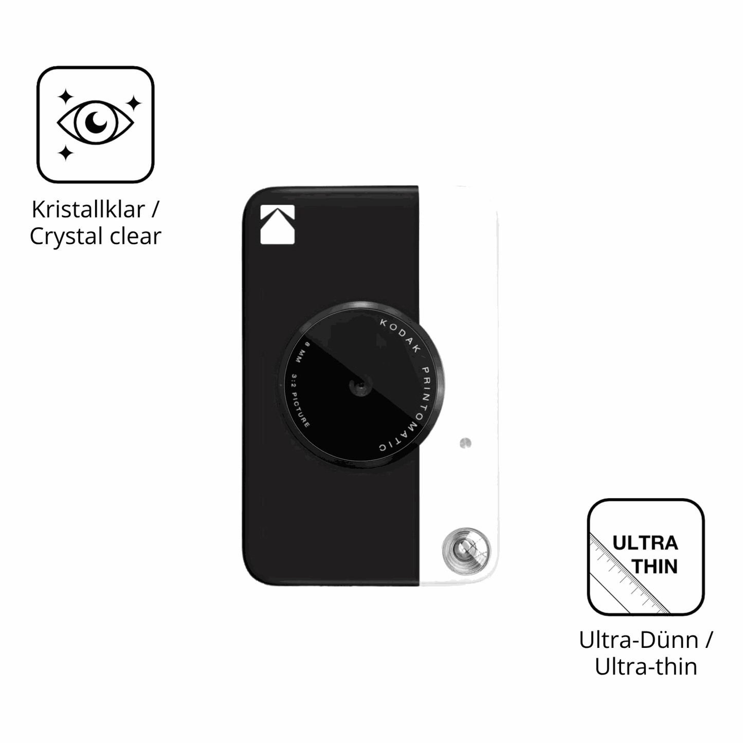 Dünne und klare Folie passend zugeschnitten für KODAK Printomatic Plus