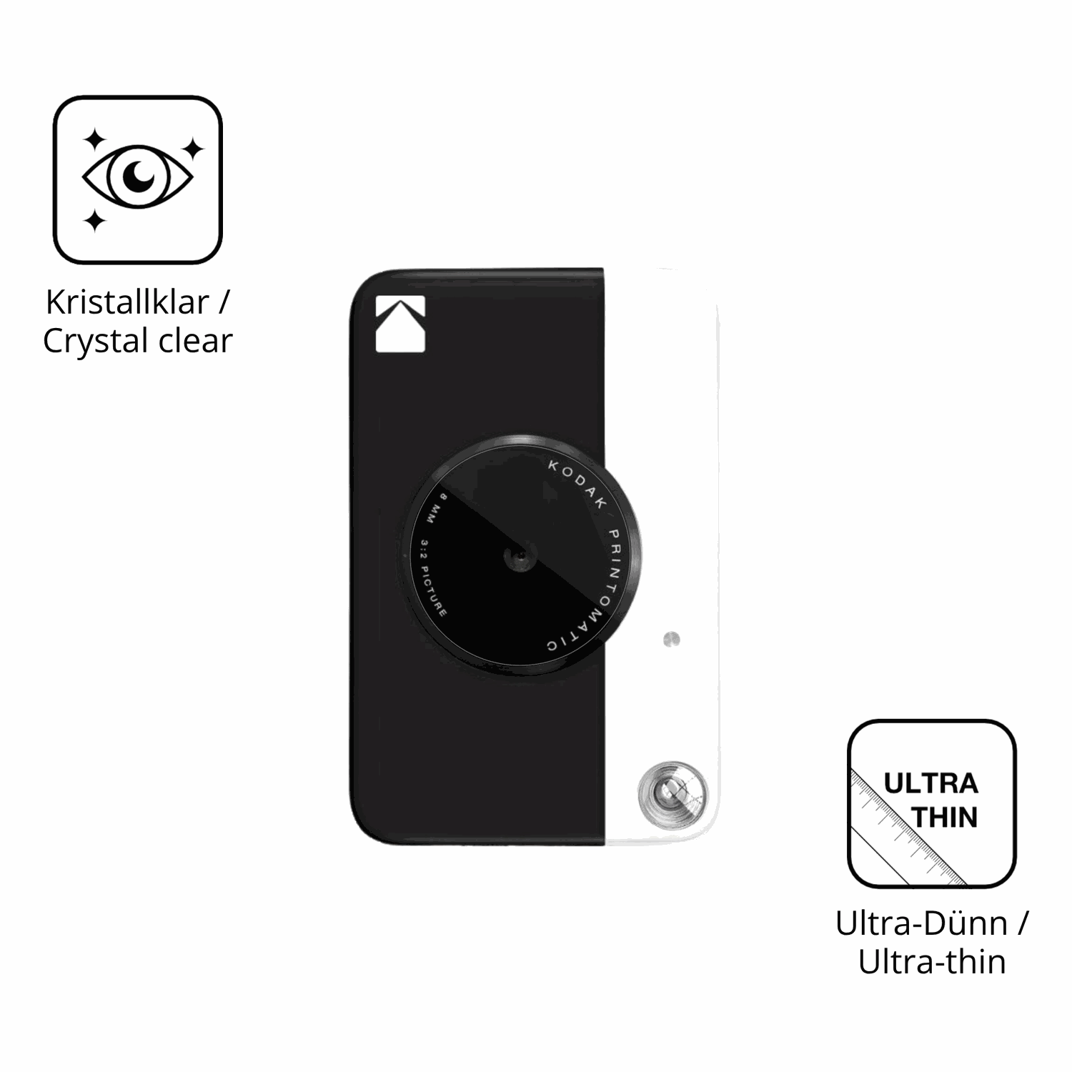 Dünne und klare Folie passend zugeschnitten für KODAK Printomatic Plus