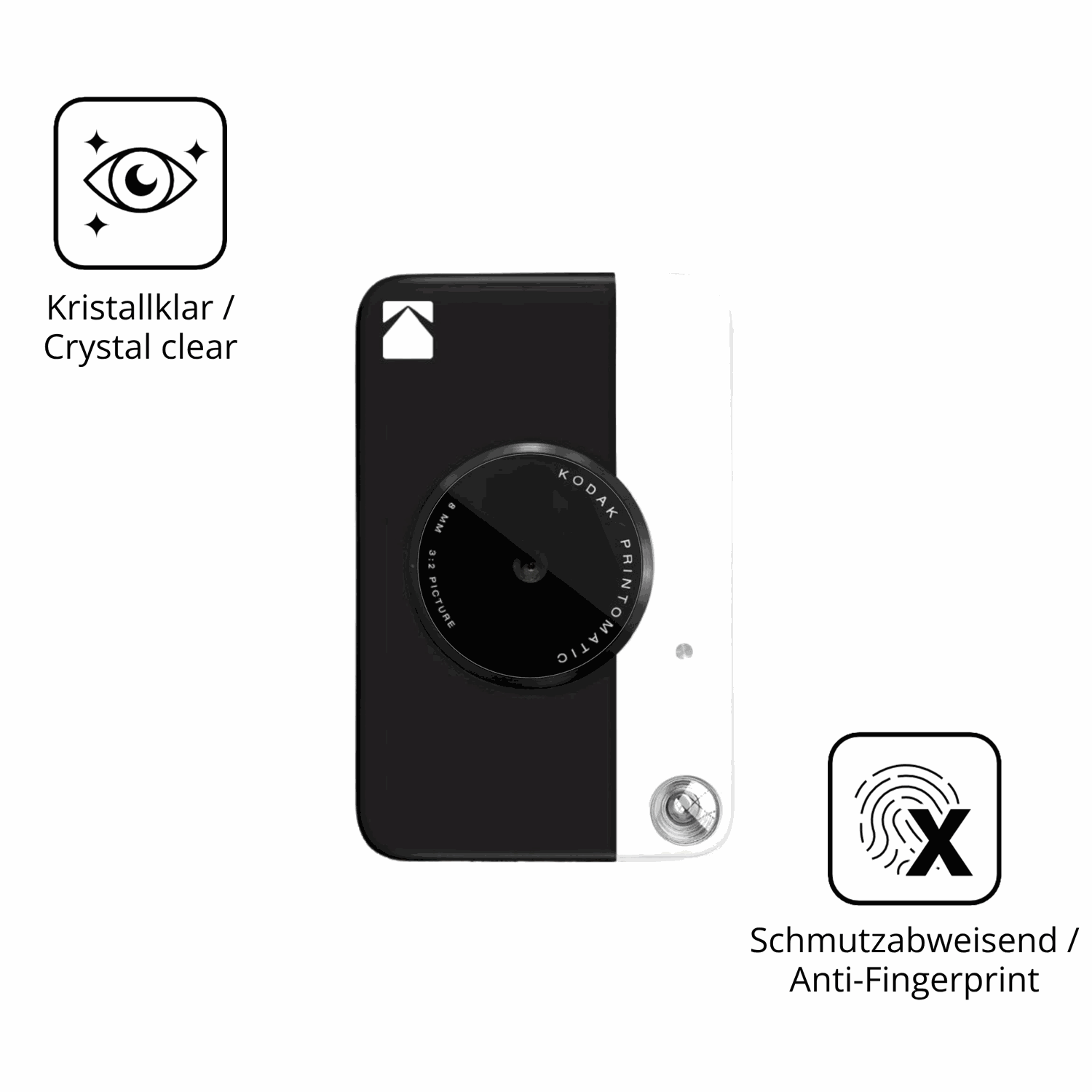 Flexible TPU-Folie passend zugeschnitten für KODAK Printomatic Plus, vollständige Abdeckung