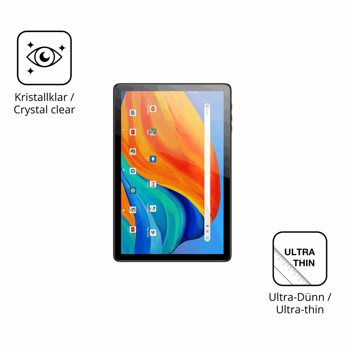 2x Schutzfolie klar für Kodak Tab K10 Display-Schutzfolie