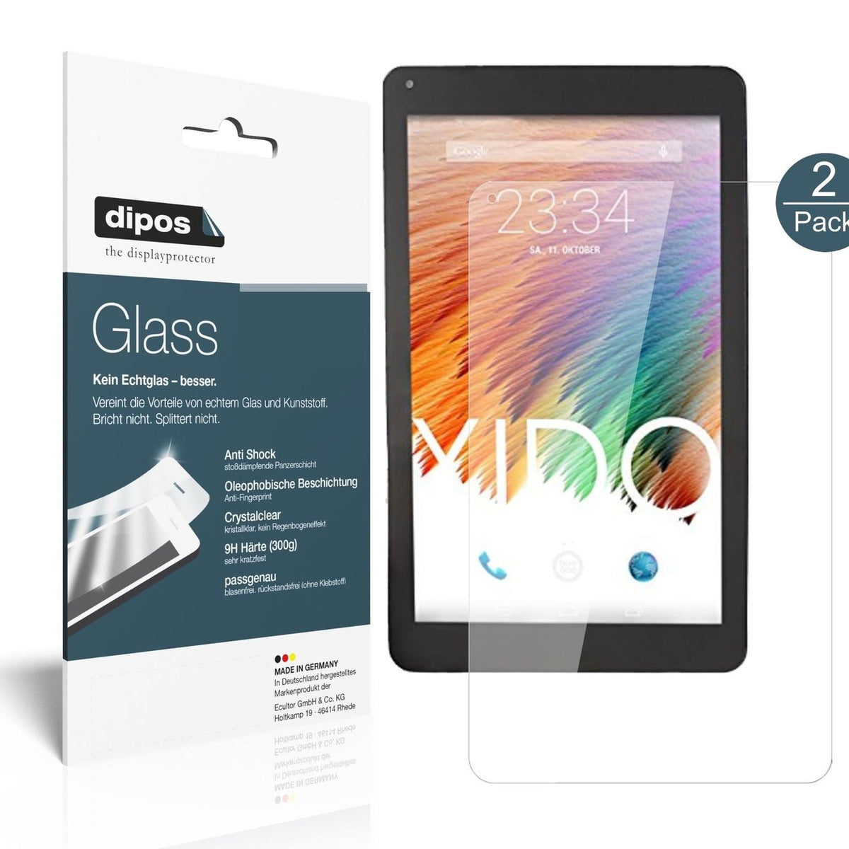 1x 9H Schutzfolie für XIDO Tablet X111 Panzerfolie