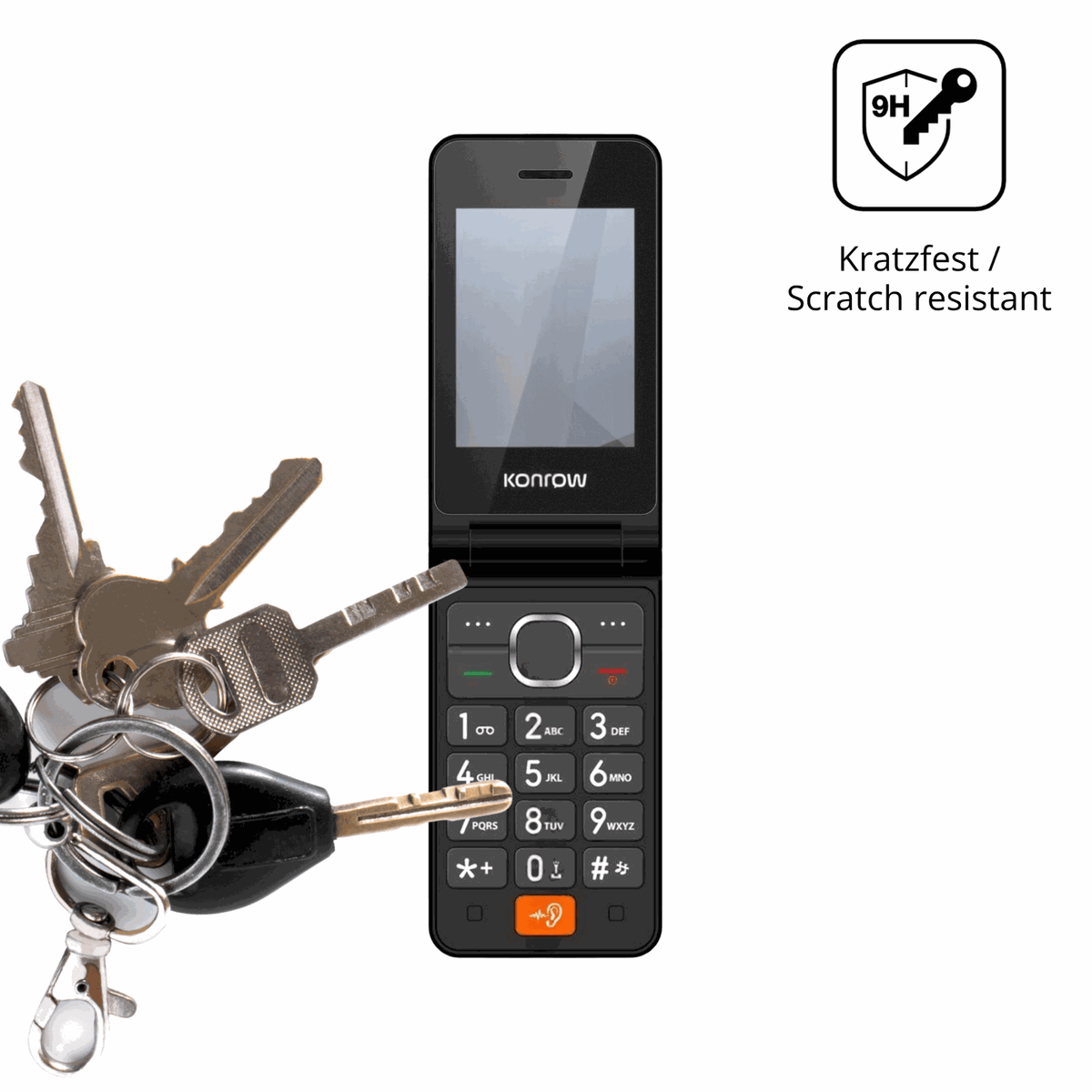 dipos Displayschutz für Konrow Senior Flip, mattierte Oberfläche, robuste Festigkeit und perfekte Passform