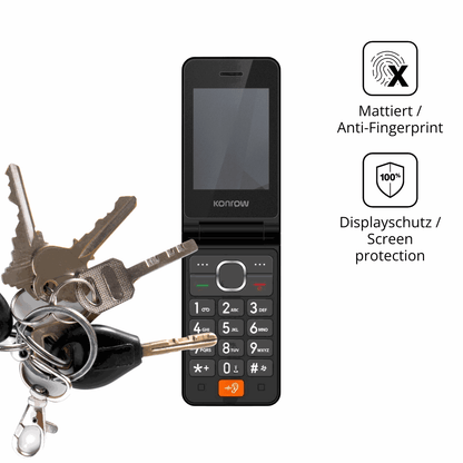dipos Displayschutz für Konrow Senior Flip, mattierte Oberfläche, Blickschutzfilter und perfekter Passform