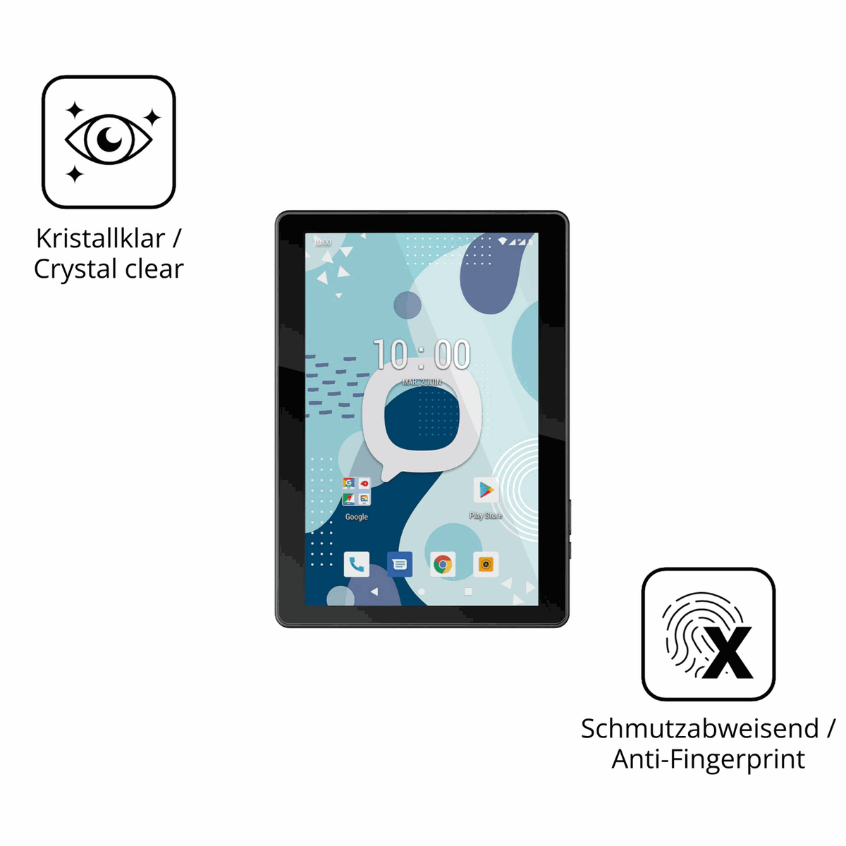 Flexible TPU-Folie passend zugeschnitten für Konrow K-Tab 1005, vollständige Abdeckung