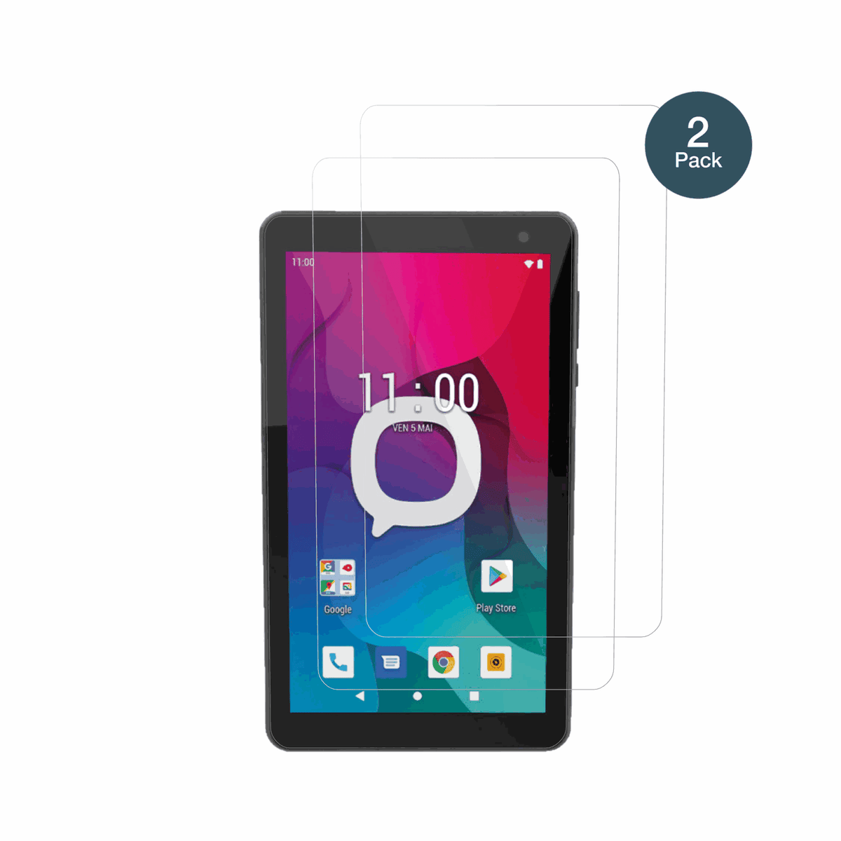KonrowK-Tab 704 mit aufgebrachter dipos Flex Schutzfolie, glasklare Darstellung ohne Einschränkungen