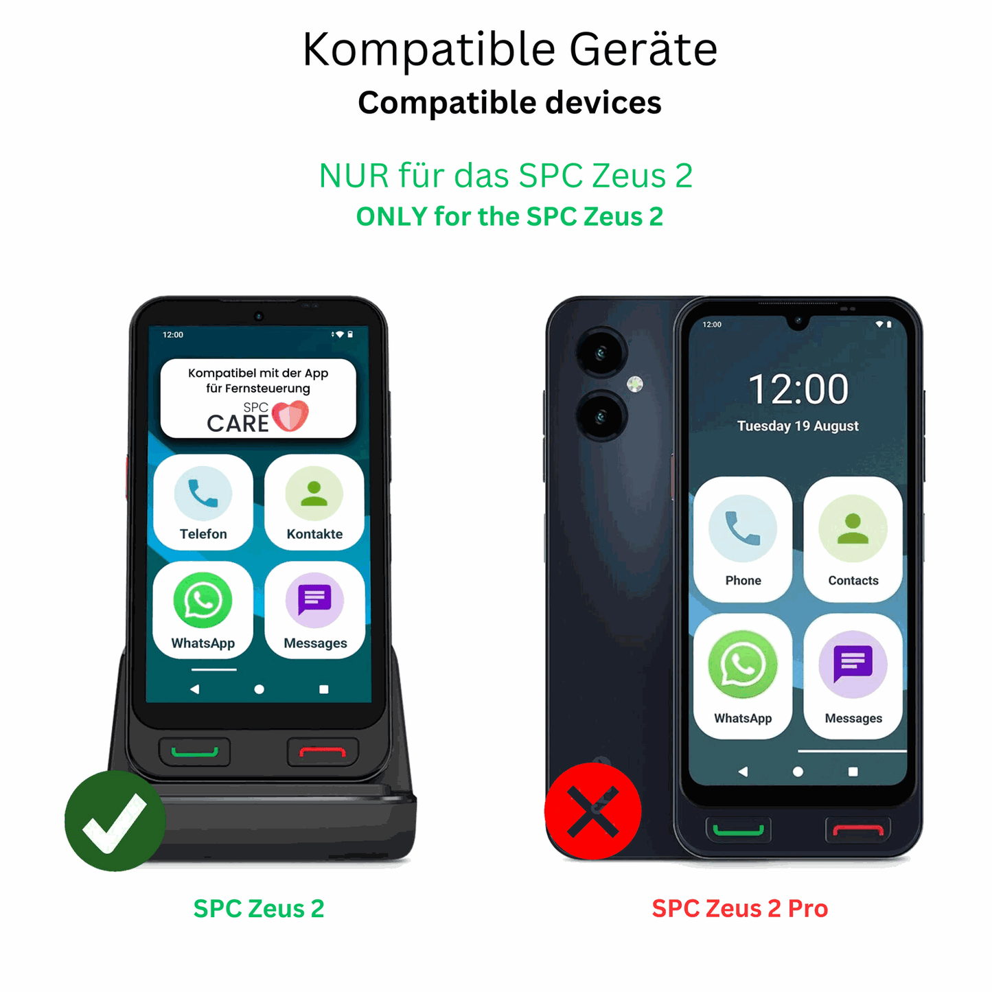 4x Schutzfolie klar für SPC Zeus 2 Display-Schutzfolie