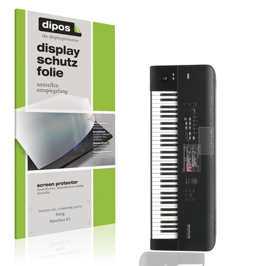 Matte Displayschutzfolie von dipos passend für Korg Nautilus 61, präziser Zuschnitt und blasenfrei montiert