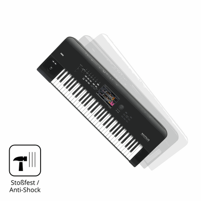 Schutz gegen Kratzer auf dem Korg Nautilus 61 Glas durch Schlüssel, Stöße gegen die Tischkante oder Stürze