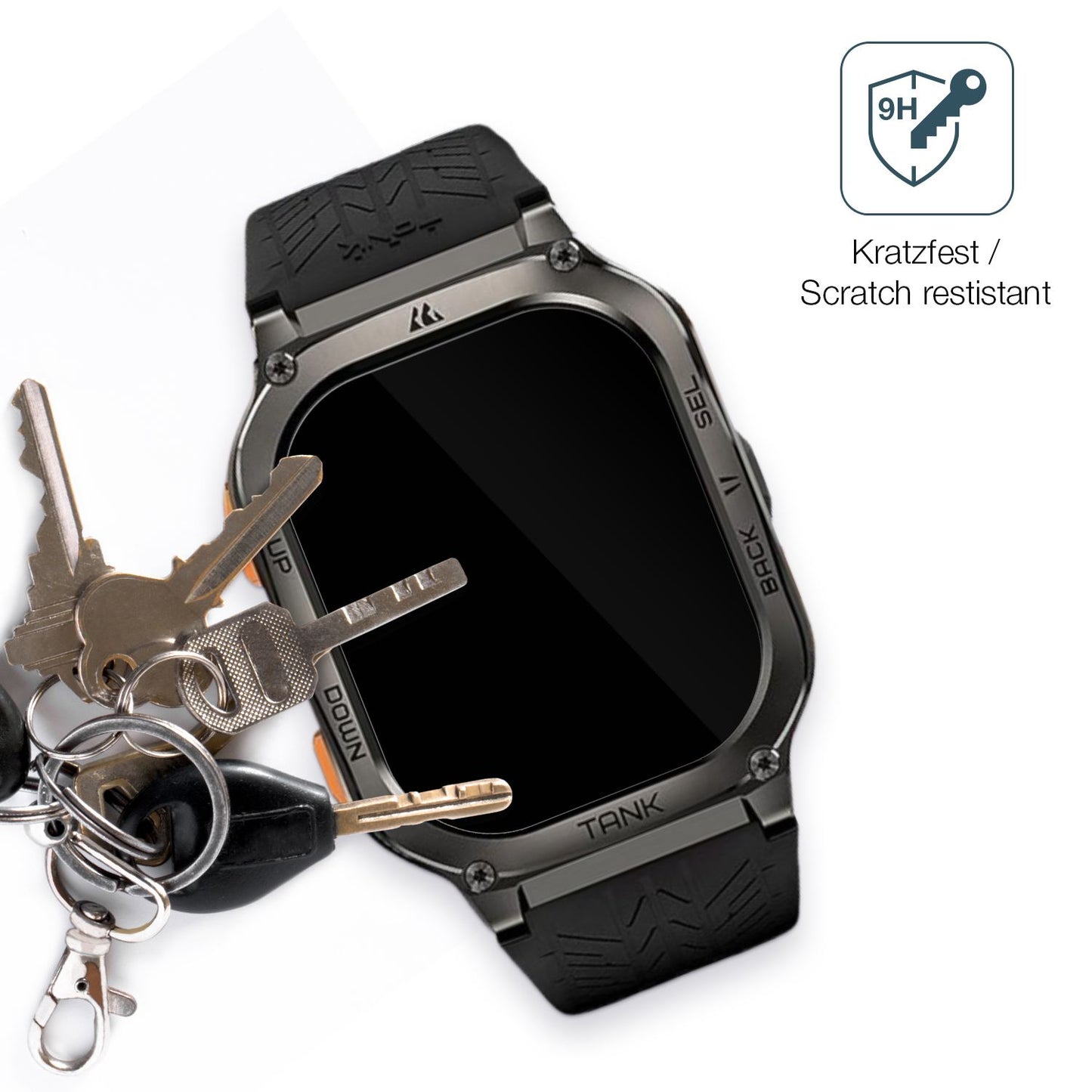 dipos Displayschutz für Kospet Tank M3, transparente Oberfläche, perfekte Passform auch für die Rundungen