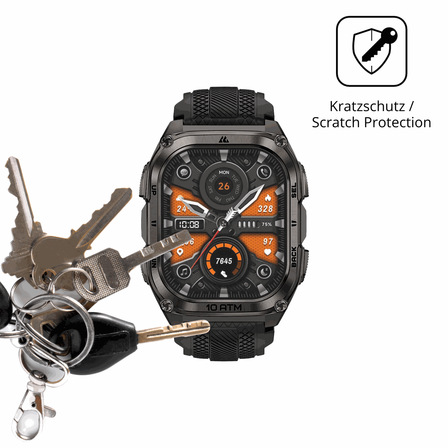 Schutz gegen Kratzer auf dem Kospet Tank M4 Glas durch Schlüssel oder Ähnliches