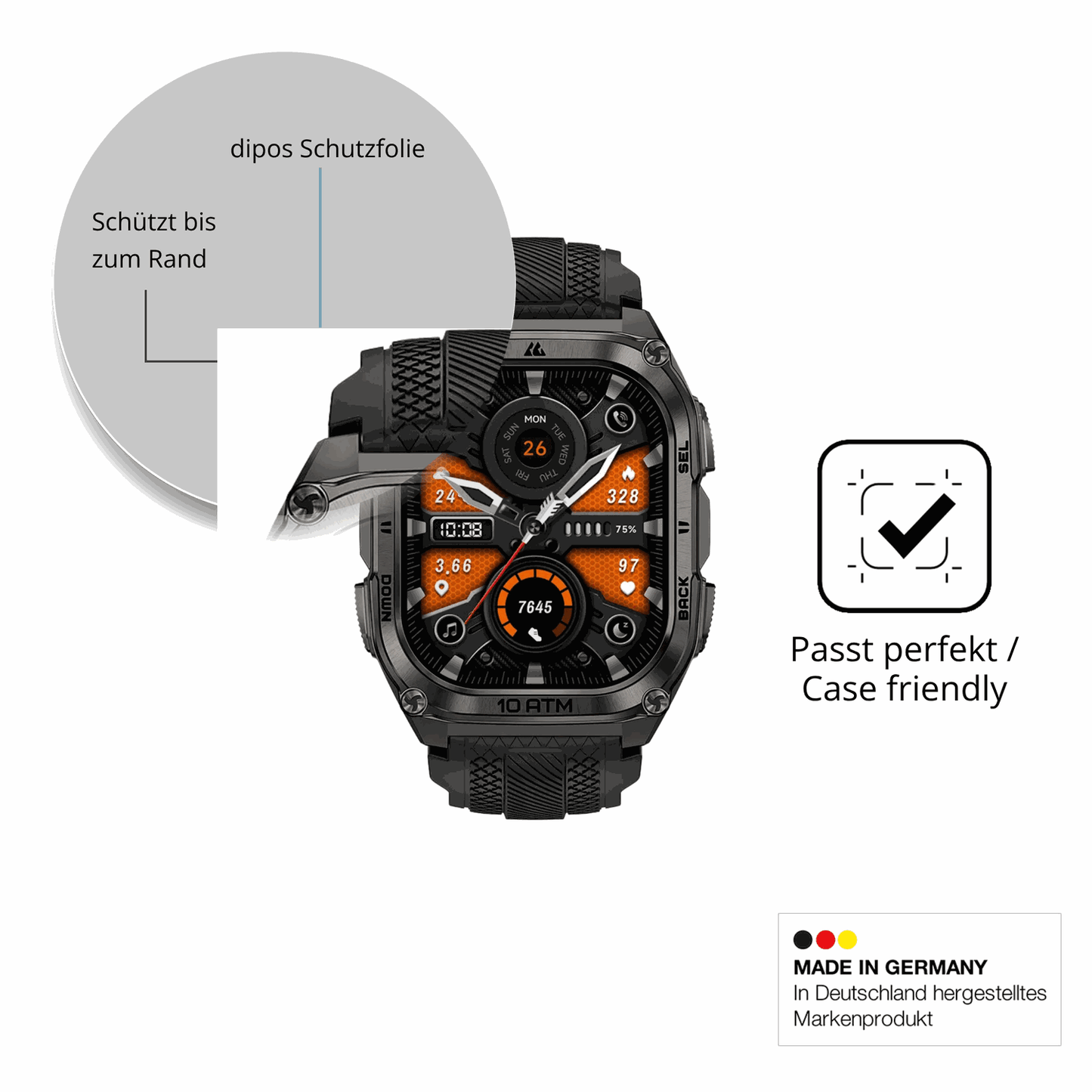 Besonders flexibler Displayschutz mit Anti-Shock-Schicht im Materialmix