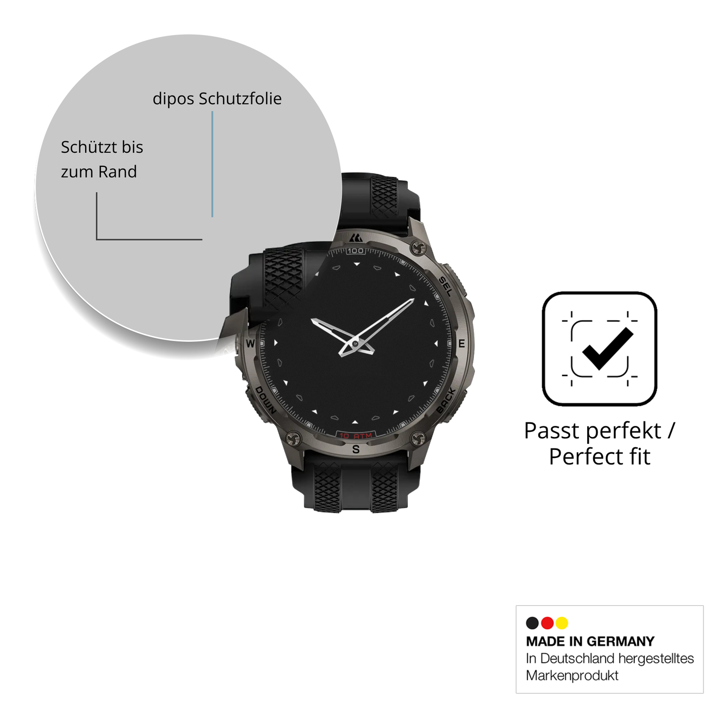 2x Full Cover Schutzfolie matt für Kospet Tank T4