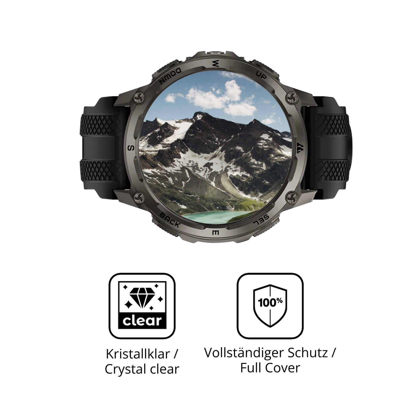 2x 3D Full Cover Schutzfolie für Kospet Tank T4