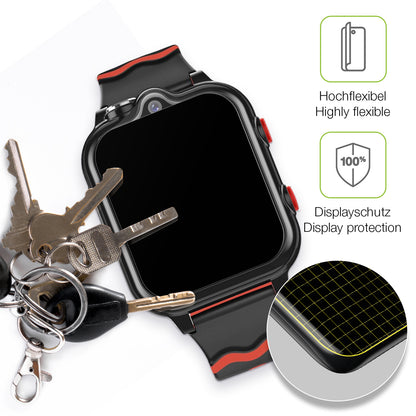 dipos Displayschutz für Krostming Kids Smartwatch GPS 4G, transparente Oberfläche, perfekte Passform auch für die Rundungen