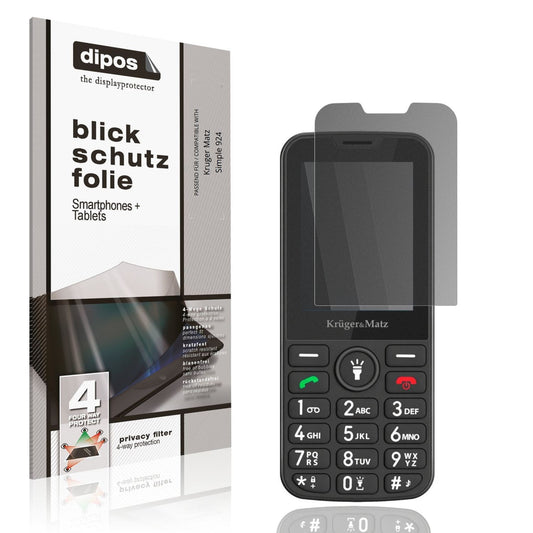 Blickschutzfolie für Kruger Matz Simple 924 matt Schutzfolie Privacy