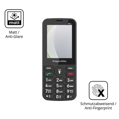 4x Schutzfolie matt für Kruger Matz Simple 924 4G Display-Schutzfolie